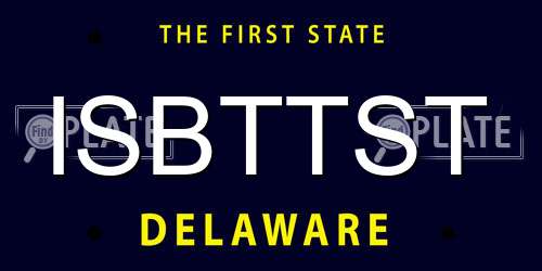 ISBTTST Delaware License Plate