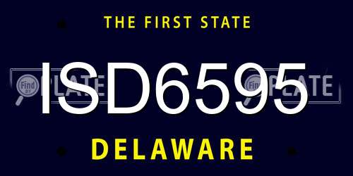 ISD6595 Delaware License Plate