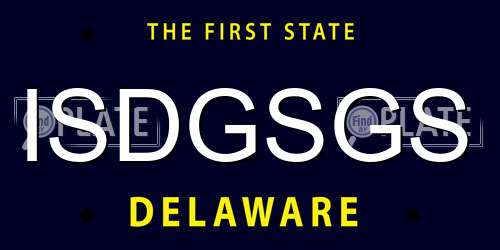 ISDGSGS Delaware License Plate
