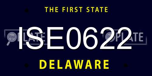 ISE0622 Delaware License Plate