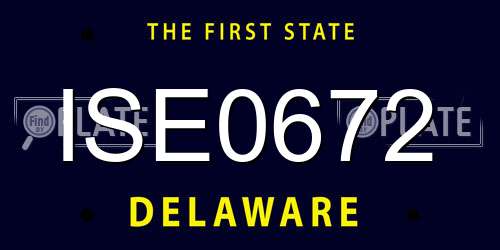 ISE0672 Delaware License Plate