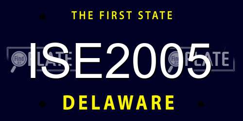 ISE2005 Delaware License Plate