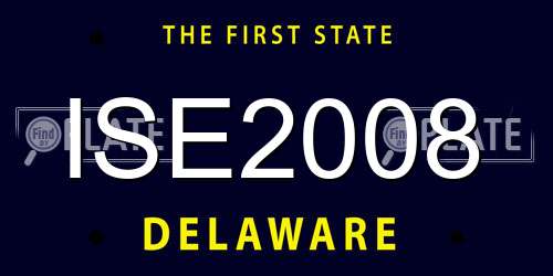 ISE2008 Delaware License Plate