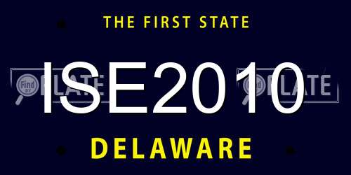 ISE2010 Delaware License Plate