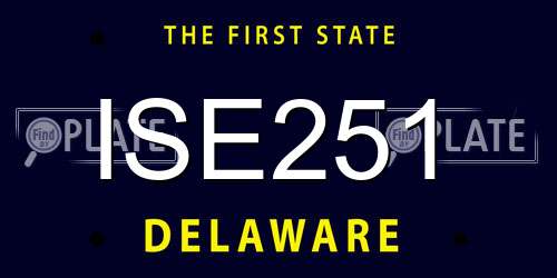 ISE251 Delaware License Plate