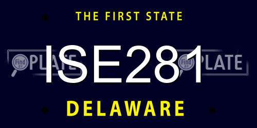 ISE281 Delaware License Plate
