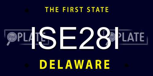 ISE28I Delaware License Plate