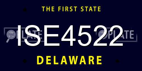 ISE4522 Delaware License Plate