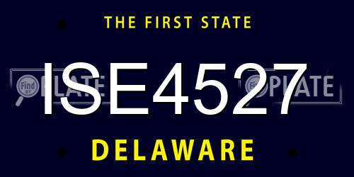 ISE4527 Delaware License Plate