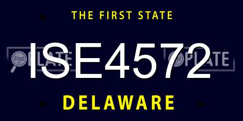 ISE4572 Delaware License Plate