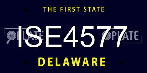 ISE4577 Delaware License Plate