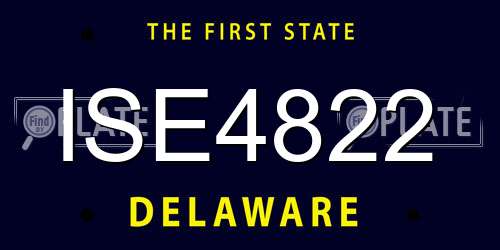 ISE4822 Delaware License Plate