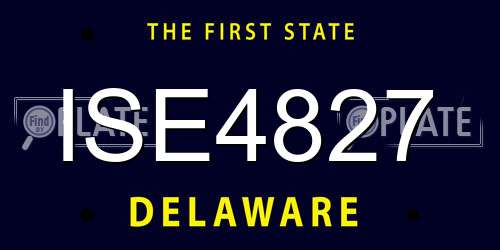 ISE4827 Delaware License Plate