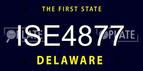 ISE4877 Delaware License Plate