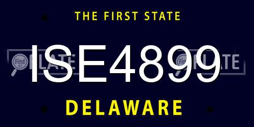ISE4899 Delaware License Plate