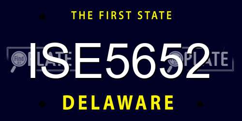 ISE5652 Delaware License Plate