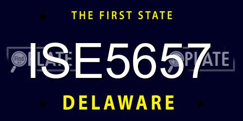 ISE5657 Delaware License Plate
