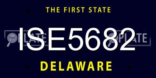 ISE5682 Delaware License Plate