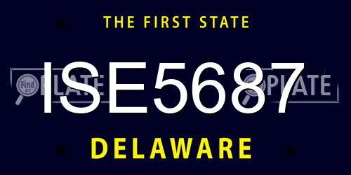 ISE5687 Delaware License Plate