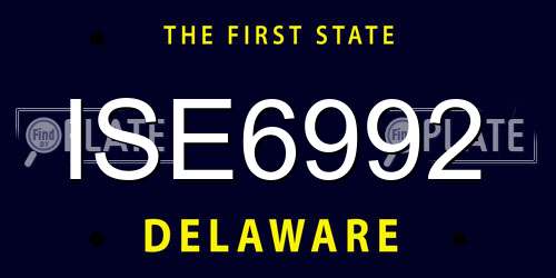 ISE6992 Delaware License Plate
