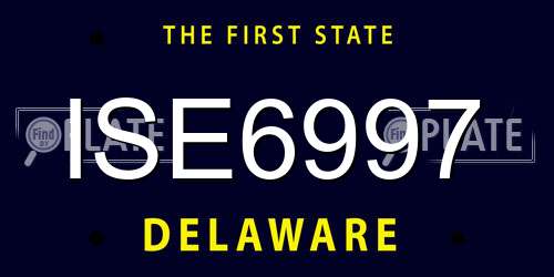 ISE6997 Delaware License Plate