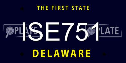 ISE751 Delaware License Plate