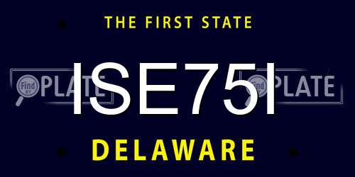ISE75I Delaware License Plate
