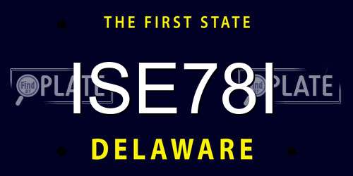 ISE78I Delaware License Plate