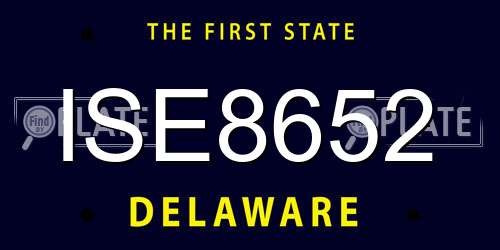 ISE8652 Delaware License Plate
