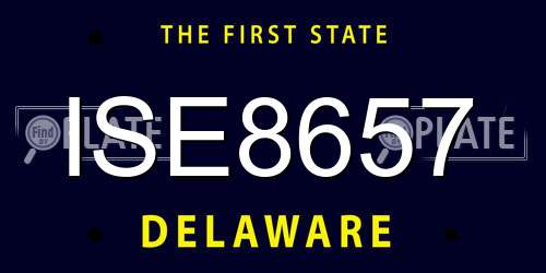 ISE8657 Delaware License Plate