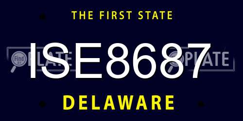 ISE8687 Delaware License Plate