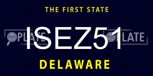ISEZ51 Delaware License Plate