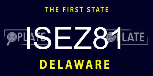 ISEZ81 Delaware License Plate