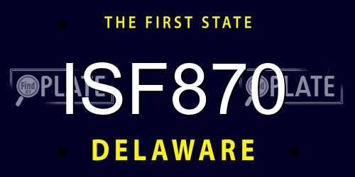 ISF870 Delaware License Plate