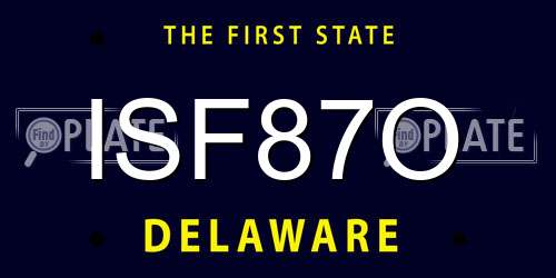 ISF87O Delaware License Plate