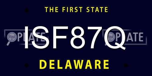 ISF87Q Delaware License Plate