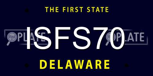 ISFS70 Delaware License Plate
