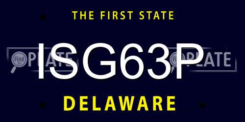 ISG63P Delaware License Plate