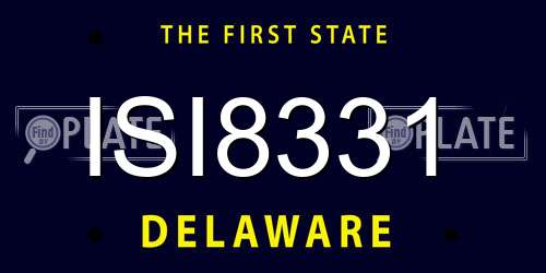 ISI8331 Delaware License Plate