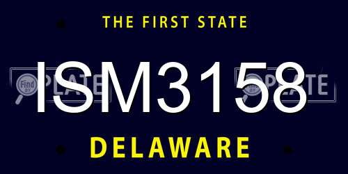 ISM3158 Delaware License Plate