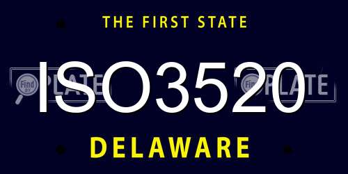 ISO3520 Delaware License Plate