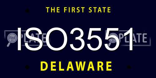 ISO3551 Delaware License Plate