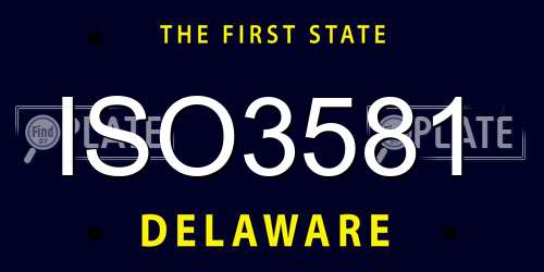 ISO3581 Delaware License Plate