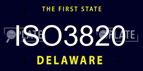 ISO3820 Delaware License Plate