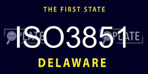 ISO3851 Delaware License Plate