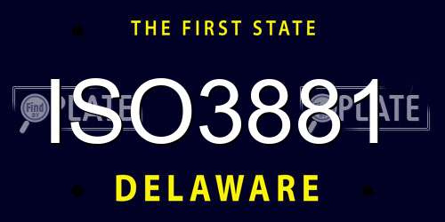 ISO3881 Delaware License Plate