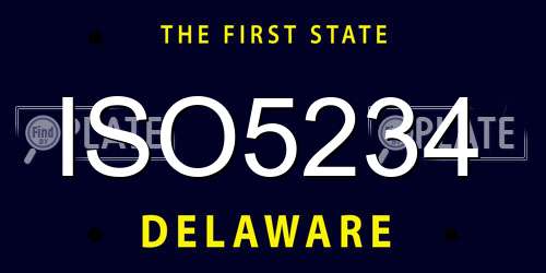 ISO5234 Delaware License Plate