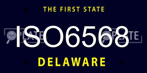 ISO6568 Delaware License Plate