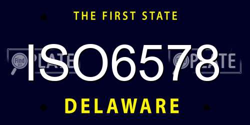 ISO6578 Delaware License Plate