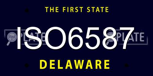 ISO6587 Delaware License Plate